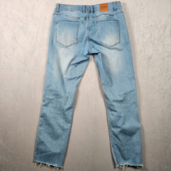 Mugsy Piers Jeans Mens 31x30 (Fits 31x28) Straight Leg Light Wash Denim Cropped - Picture 3 of 13